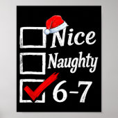 6-7 Meme Nice Naughty 67 Christmas Brain Rot Funny Poster (Voorkant)