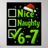 6-7 Meme Nice Naughty 67 Christmas Brain Rot Funny Poster (Voorkant)