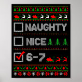 6-7 Meme Nice Naughty 67 Christmas Brain Rot Funny Poster (Voorkant)