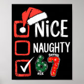 6-7 Meme Nice Naughty 67 Christmas Brain Rot Funny Poster (Voorkant)