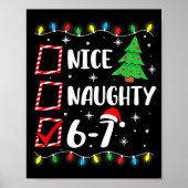 6-7 Meme Nice Naughty 67 Christmas Brain Rot Funny Poster (Voorkant)
