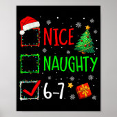 6-7 Meme Nice Naughty 67 Christmas Brain Rot Funny Poster (Voorkant)