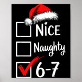 6-7 Meme Nice Naughty 67 Christmas Brain Rot Funny Poster (Voorkant)