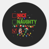 6-7 Meme Nice Naughty 67 Christmas Brain Rot Funny Ronde Sticker (Voorkant)