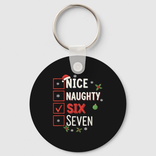 6-7 Meme Nice Naughty 67 Christmas Brain Rot Funny Sleutelhanger (Voorkant)