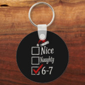 6-7 Meme Nice Naughty 67 Christmas Brain Rot Funny Sleutelhanger (Voorkant)