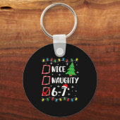 6-7 Meme Nice Naughty 67 Christmas Brain Rot Funny Sleutelhanger (Voorkant)
