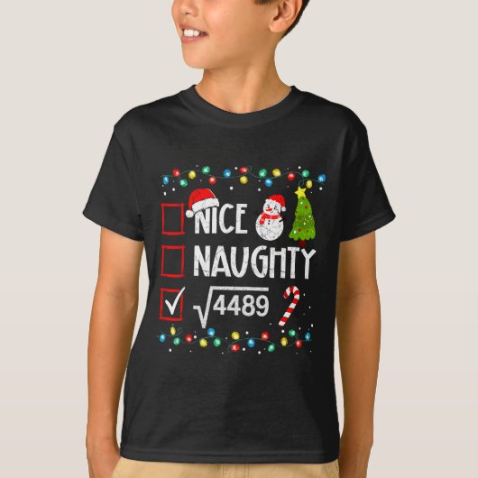 6-7 Meme Nice Naughty 67 Christmas Brain Rot Funny T-shirt (Voorkant)