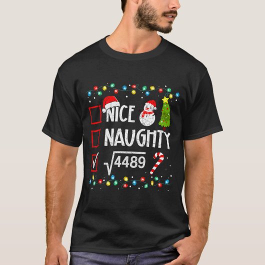 6-7 Meme Nice Naughty 67 Christmas Brain Rot Funny T-shirt (Voorkant)
