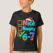 6-7 Meme Nice Naughty 67 Christmas Brain Rot Funny T-shirt (Voorkant)