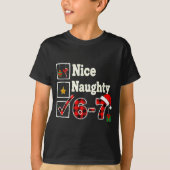 6-7 Meme Nice Naughty 67 Christmas Brain Rot Funny T-shirt (Voorkant)