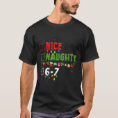 6-7 Meme Nice Naughty 67 Christmas Brain Rot Funny T-shirt (Voorkant)