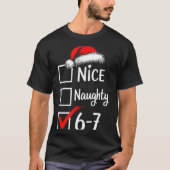 6-7 Meme Nice Naughty 67 Christmas Brain Rot Funny T-shirt (Voorkant)