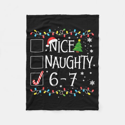 6-7 Meme Nice Naughty 67 Christmas  Fleece Deken (Voorkant)