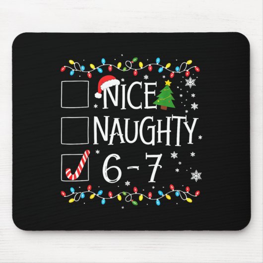 6-7 Meme Nice Naughty 67 Christmas  Muismat (Voorkant)