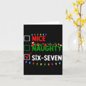 6-7 Meme Nice Naughty Six Seven 67 Christmas  Kaart (Gele Bloem)