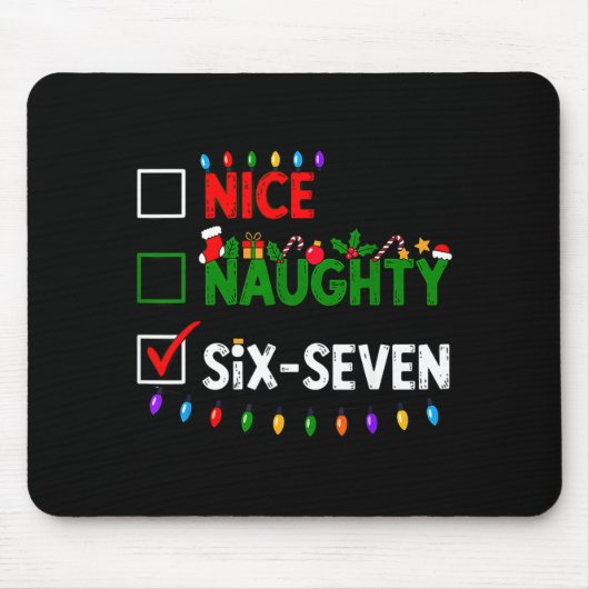 6-7 Meme Nice Naughty Six Seven 67 Christmas  Muismat (Voorkant)