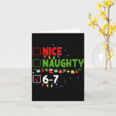 6-7 Meme Nice Naughty Six Seven 67 Funny Christmas Kaart (Gele Bloem)