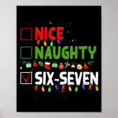 6-7 Meme Nice Naughty Six Seven 67 Funny Christmas Poster (Voorkant)