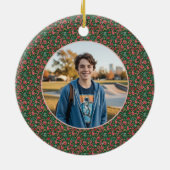 6-7 Meme One Photo Christmas Doodles Keramisch Ornament (Achterkant)