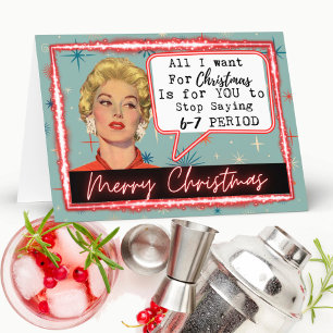 6 -7 Meme - Retro Kerstkaart - Grappig - Beste vri Kaart