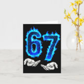 6 7 Meme Six Seven 67 Hands Meme Funny Men Girls B Kaart (Gele Bloem)