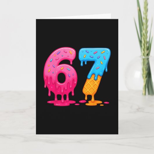 6 7 Meme Six Seven Ijs Drip Kaart (Voorkant)