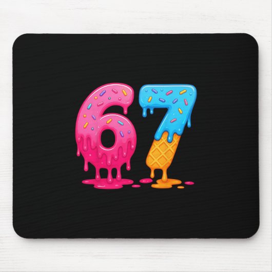 6 7 Meme Six Seven Ijs Drip Muismat (Voorkant)