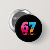 6 7 Meme Six Seven Ijs Drip Ronde Button 5,7 Cm (Voorkant /achterkant)