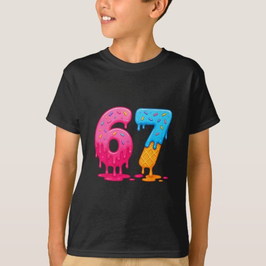 6 7 Meme Six Seven IJsdrip T-shirt (Voorkant)