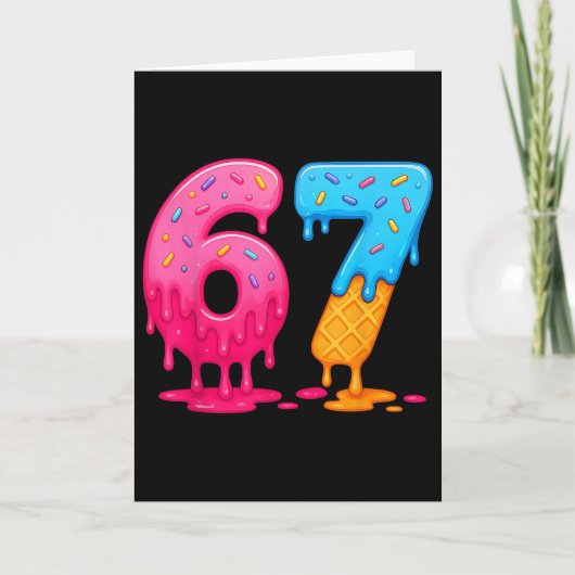 6 7 Meme Six Seven IJsdruppel Kaart (Voorkant)