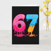 6 7 Meme Six Seven IJsdruppel Kaart (Gele Bloem)