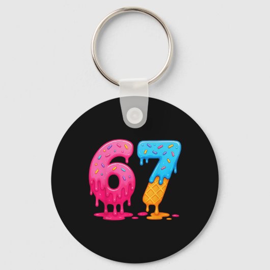 6 7 Meme Six Seven IJsdruppel Sleutelhanger (Voorkant)