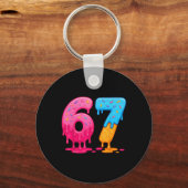 6 7 Meme Six Seven IJsdruppel Sleutelhanger (Voorkant)