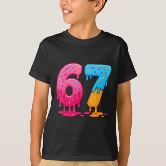 6 7 Meme Six Seven IJsdruppel T-shirt (Voorkant)