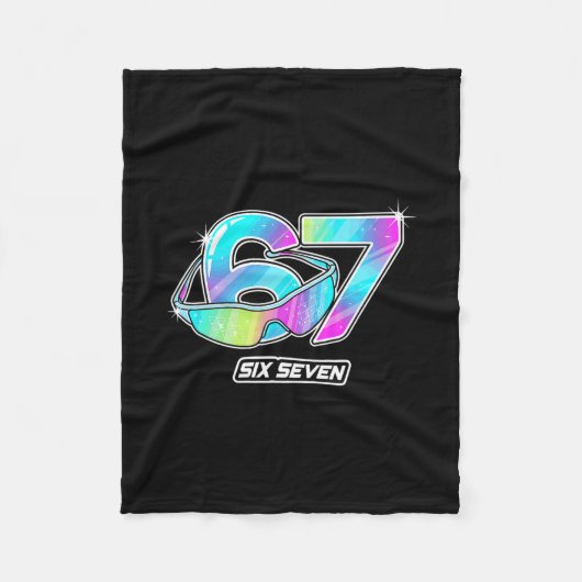 6 7 Meme Six Seven Sungles Gen Alpha Grappig Ontwe Fleece Deken (Voorkant)