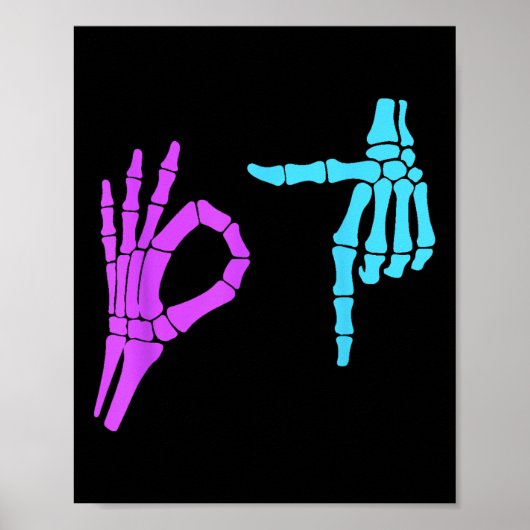 6 7 Meme Skelet Handen 67  Poster (Voorkant)