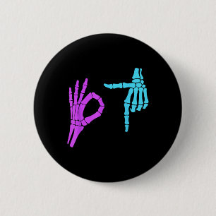 6 7 Meme Skelet Handen 67  Ronde Button 5,7 Cm