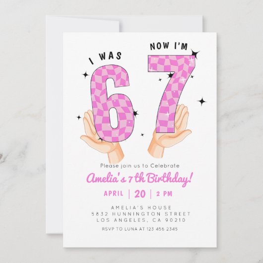 6 7 Meme Trend Six Seven Birthday  Kaart (Voorkant)