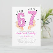 6 7 Meme Trend Six Seven Birthday  Kaart (Staand voorkant)