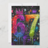 6 7 Meme Trend Six Seven Birthday party graffiti  Kaart (Achterkant)