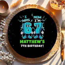 6 7 Meme Trend Six Seven Birthday Party Papieren Bordje