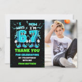 6 7 Meme Trend Six Seven Birthday Party Photo Bedankkaart (Voorkant)