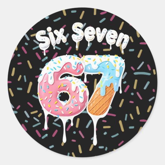 6 7 Meme Trend Six Seven Birthday Sticker (Voorkant)