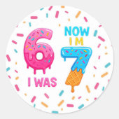6 7 Meme Trend Six Seven Birthday Sticker (Voorkant)
