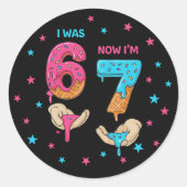 6 7 Meme Trend Zes Zeven Verjaardag Sticker (Voorkant)