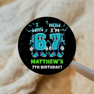 6 7 Meme Trend Zes Zeven Verjaardagsfeestje Ronde Sticker
