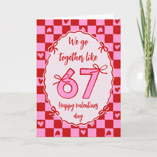 6 7 Meme Trendy Coquette Bow Valentines Day Feestdagen Kaart (Voorkant)