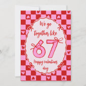 6 7 Meme Trendy Coquette Bow Valentines Day Feestdagenkaart (Voorkant)