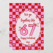 6 7 Meme Trendy Coquette Bow Valentines Day Feestdagenkaart (Voorkant / Achterkant)